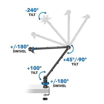 MOUNT-IT! Adjustable Mic Boom Arm for Blue Microphones