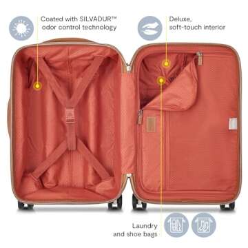 DELSEY PARIS Chatelet Air 2.0 Hardside Luggage with Spinner Wheels, Angora, Carry on 19 Inch