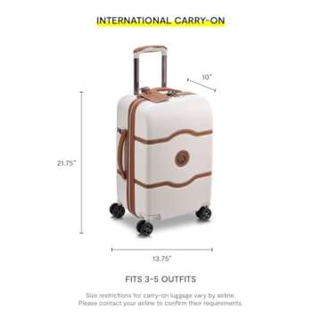 DELSEY PARIS Chatelet Air 2.0 Hardside Luggage with Spinner Wheels, Angora, Carry on 19 Inch