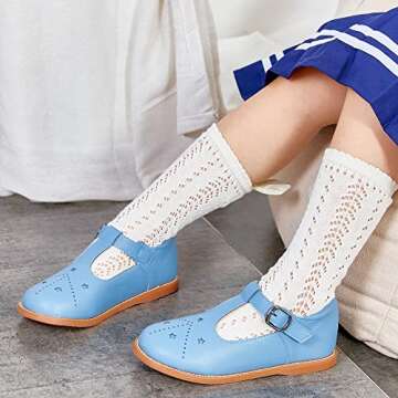 Kiderence Mary Jane Dress Shoes for Toddler Girls