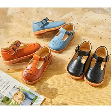 Kiderence Mary Jane Dress Shoes for Toddler Girls
