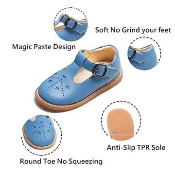Kiderence Mary Jane Dress Shoes for Toddler Girls