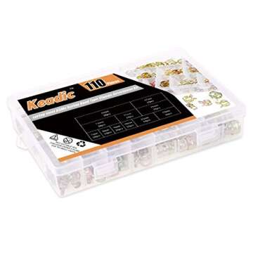 Keadic KSHC-110 110Pcs [ 11 Size ] 7mm to 17mm Spring Hose Clamp Vacuum Clamp Spring Band Type Clamps Action Fuel/Silicone Vacuum Hose Pipe Clamp Low Pressure Air Clip Clamps Fasteners Assortment Kit