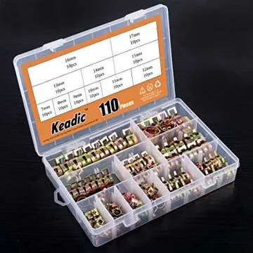 Keadic KSHC-110 110Pcs [ 11 Size ] 7mm to 17mm Spring Hose Clamp Vacuum Clamp Spring Band Type Clamps Action Fuel/Silicone Vacuum Hose Pipe Clamp Low Pressure Air Clip Clamps Fasteners Assortment Kit