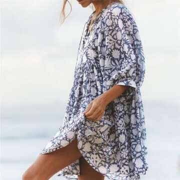 Women’s Boho Floral Mini Dress for Summer Bliss