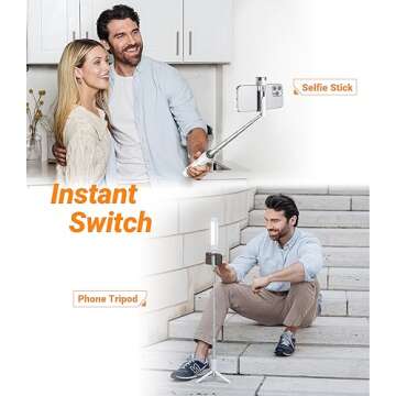 KraftGeek 33" Selfie Stick Tripod for iPhone and Android, Wireless Remote, Extendable Phone Tripod Stand, 1/4" Screw Mount for Light/Go Pro, Anti-Shake Premium Portable Travel Tripod Cell Phone Stand