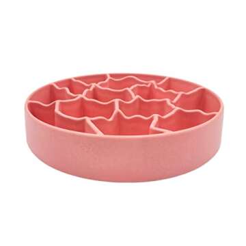 FLYINGSEA 8 Inch Slow Feeder Bowl, Bamboo Fiber Polypropylene, Anti-Gulping Design for Dogs & Cats, 2.5 Cup Capacity