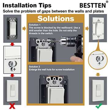 BESTTEN 2 Gang Screwless Wall Plate 10 Pack