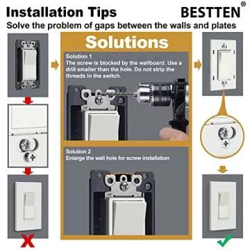 BESTTEN 2 Gang Screwless Wall Plate 10 Pack