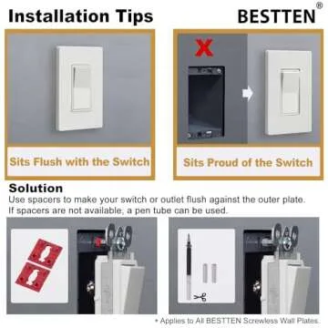 BESTTEN 2 Gang Screwless Wall Plate 10 Pack