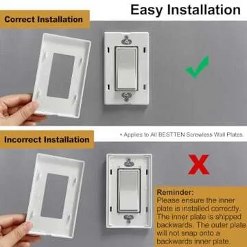 BESTTEN 2 Gang Screwless Wall Plate 10 Pack