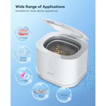 Ultrasonic Jewelry Cleaner, Phniti 46kHz Professional Portable Ultrasonic Retainer Cleaner Machine w...