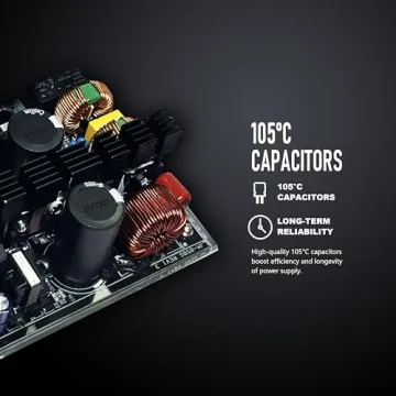 POINWER 850W Power Supply with RGB Fan for Gamers