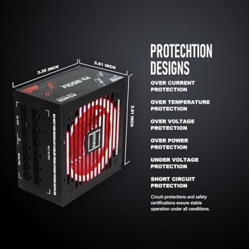 POINWER 850W Power Supply with RGB Fan for Gamers