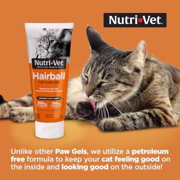 Nutri-Vet Hairball Paw Gel for Cats, Salmon Flavor