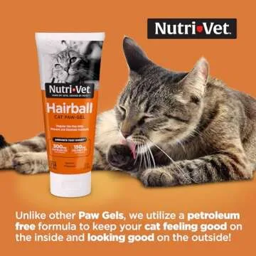 Nutri-Vet Hairball Paw Gel for Cats, Salmon Flavor