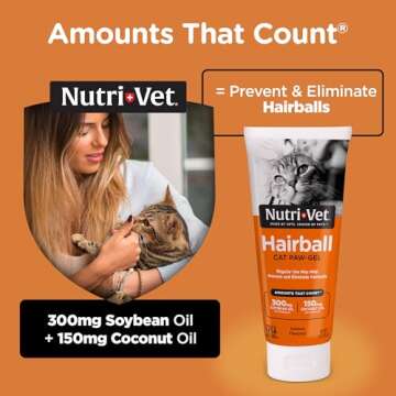 Nutri-Vet Hairball Paw Gel for Cats, Salmon Flavor