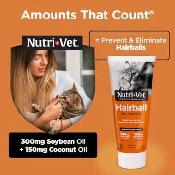 Nutri-Vet Hairball Paw Gel for Cats, Salmon Flavor