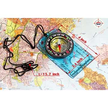 Orienteering Compass Hiking Backpacking Compass | Advanced Scout Compass Camping Navigation - Boy Scout Compass for Kids | Professional Field Compass for Map Reading - Best TurnOnSport Survival Gifts