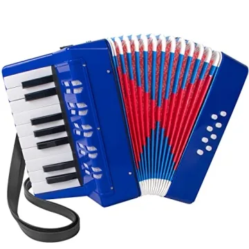 Accordion, 17 Keys Piano Accordion 8 Bass with Straps for Beginners Kids Student Educational Musical...
