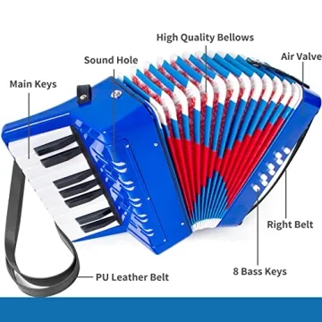 LOTKEY 17 Keys Beginner Accordion for Kids Music Learning