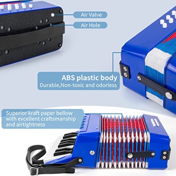 LOTKEY 17 Keys Beginner Accordion for Kids Music Learning