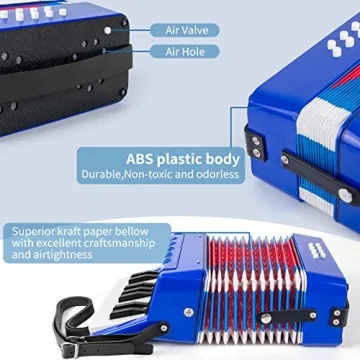 LOTKEY 17 Keys Beginner Accordion for Kids Music Learning