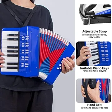 LOTKEY 17 Keys Beginner Accordion for Kids Music Learning