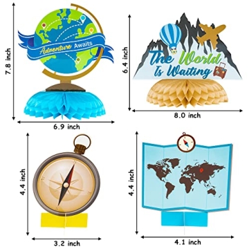 OSNIE 12Pcs Travel Themed Centerpieces for Parties