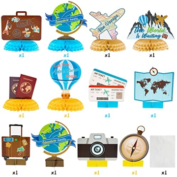 OSNIE 12Pcs Travel Themed Centerpieces for Parties