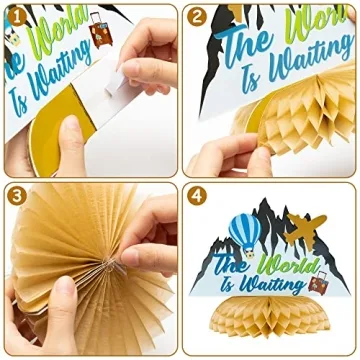 OSNIE 12Pcs Travel Themed Centerpieces for Parties