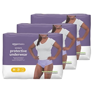 Amazon Basics Women’s Protective Underwear, Maximum Absorbency, 60 Count