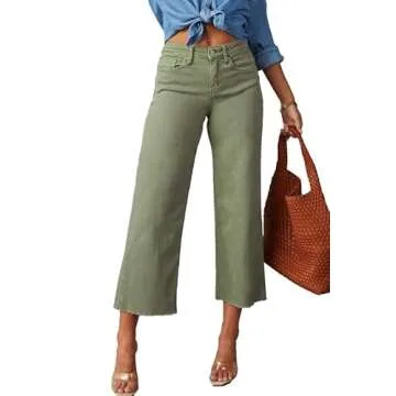 High Waisted Wide Leg Ripped Jeans for Women