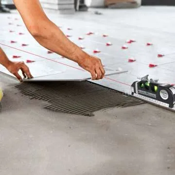 Laser Level Line Tool, Multipurpose Laser Level Kit Standard Cross Line Laser leveler Beam Tool with Metric Rulers 8ft/2.5M for Picture Hanging cabinets Tile Walls by AikTryee.