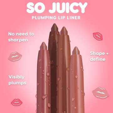 ColourPop So Juicy Plumping Lip Liner with Peptides - Long Lasting Lip Liner for Visibly Plumped & S...