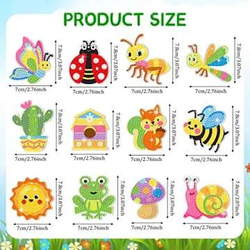 24 Pcs Spring Diamond Painting Kits for Kids 5d Diamond Painting Keychains Art by Numbers Gem Animal Bee Frog DIY Craft Tags Creative Easter Ornament Spring Decor for Kids Adults