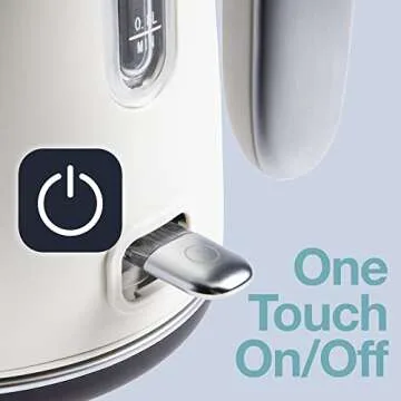 Rae Dunn Electric Water Kettle - Stainless Steel Coffee Maker, Tea Kettle, Electric Hot Water Kettle with Automatic Shut Off Boil-Dry Protection, 1500 Watt Boiling Power, 1.7 Liters, Cream