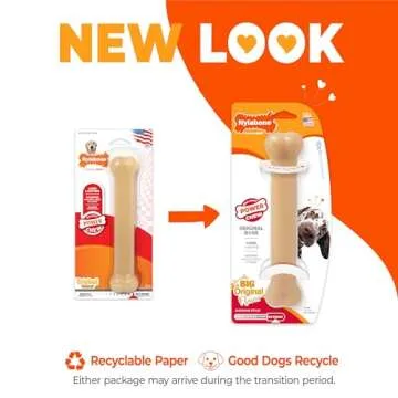 Nylabone Original Bone Power Chew Toy for Dogs, Durable & Tough Dog Toys for Aggressive Chewers, Original Flavor, Large - Up to 50 Ibs, 1 Count