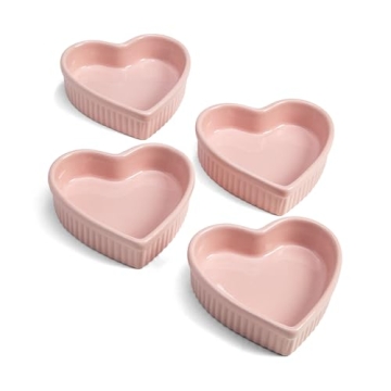 Paris Hilton Heart Shaped Ramekin Set - Stylish Baking Dishes
