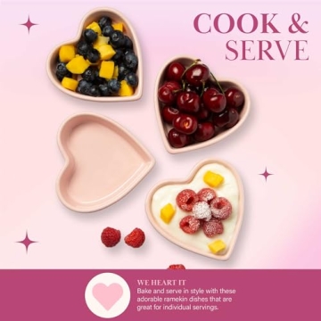 Paris Hilton Heart Shaped Ramekin Set - Stylish Baking Dishes