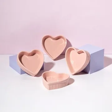 Paris Hilton Heart Shaped Ramekin Set - Stylish Baking Dishes