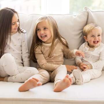 Burt's Bees Baby Girls' Pajamas, Tee and Pant 2-Piece Pj Set, 100% Organic Cotton, Whimsical Floral