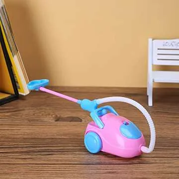 E-TING Miniature Mop Dust Pan, Brush, Broom, Plastic Bucket Doll Housework Cleaning Supplies Tools Set Dollhouse Furniture Decoration Accessories for 7-11.5 inch Dolls Accessories, Multicolored