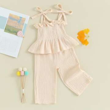 FOMOYUU Toddler Summer Ruffle Outfit Set for Girls
