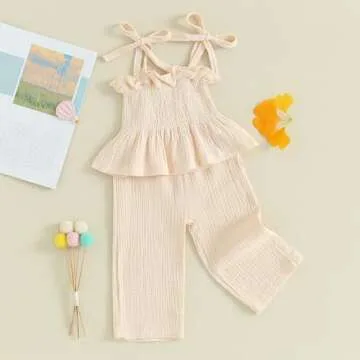 FOMOYUU Toddler Summer Ruffle Outfit Set for Girls
