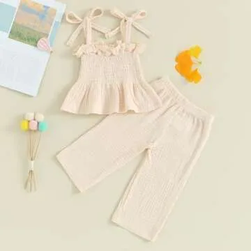 FOMOYUU Toddler Summer Ruffle Outfit Set for Girls