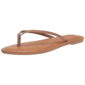 Amazon Essentials Women's Thong Sandal, Dark Brown, 6
