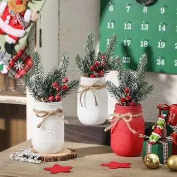 Christmas Mason Jars for Festive Table Centerpieces