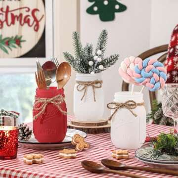 Christmas Mason Jars for Festive Table Centerpieces