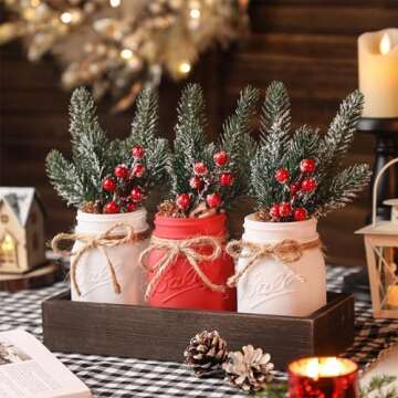 Christmas Mason Jars for Festive Table Centerpieces